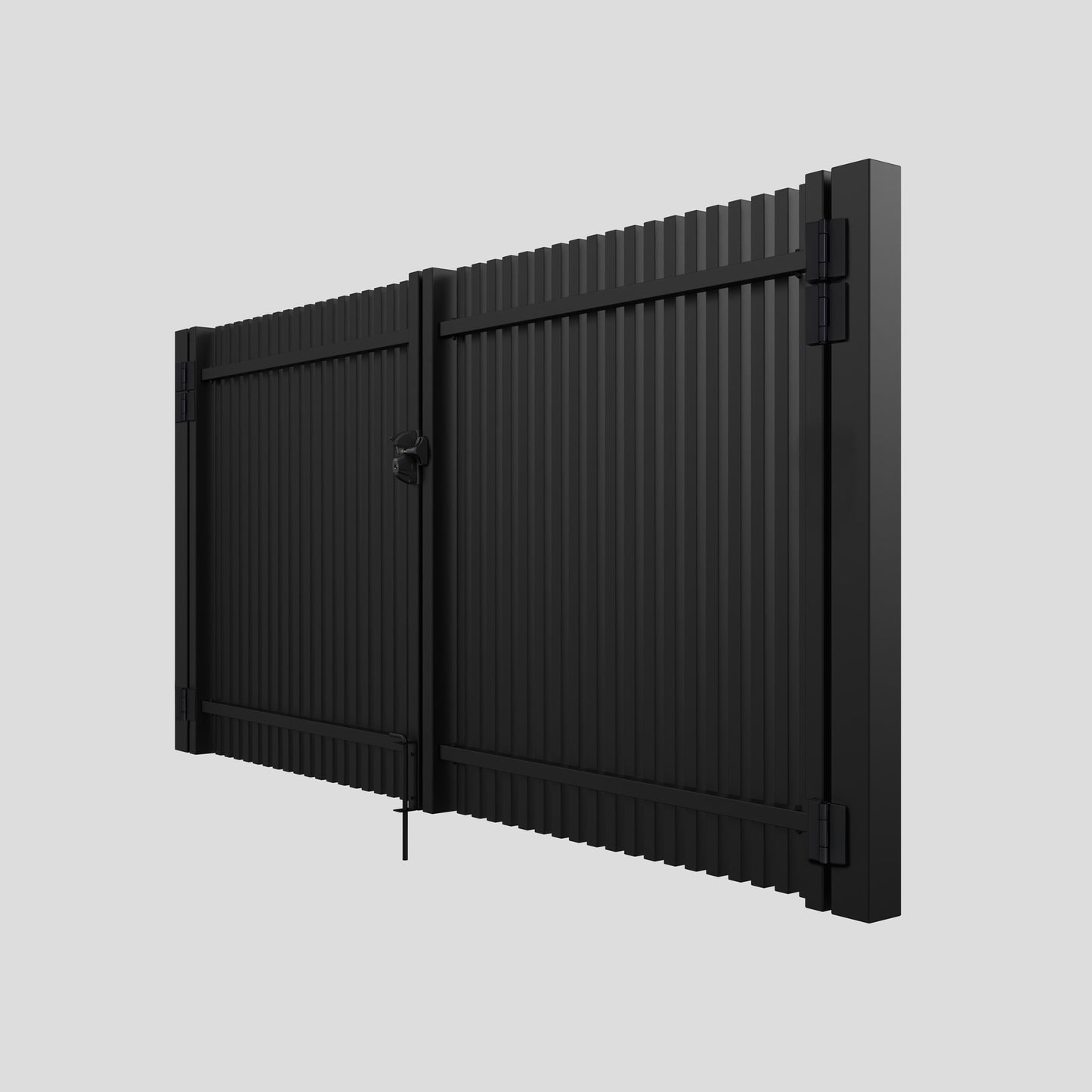 Aluminium Batten Double Gates - Black