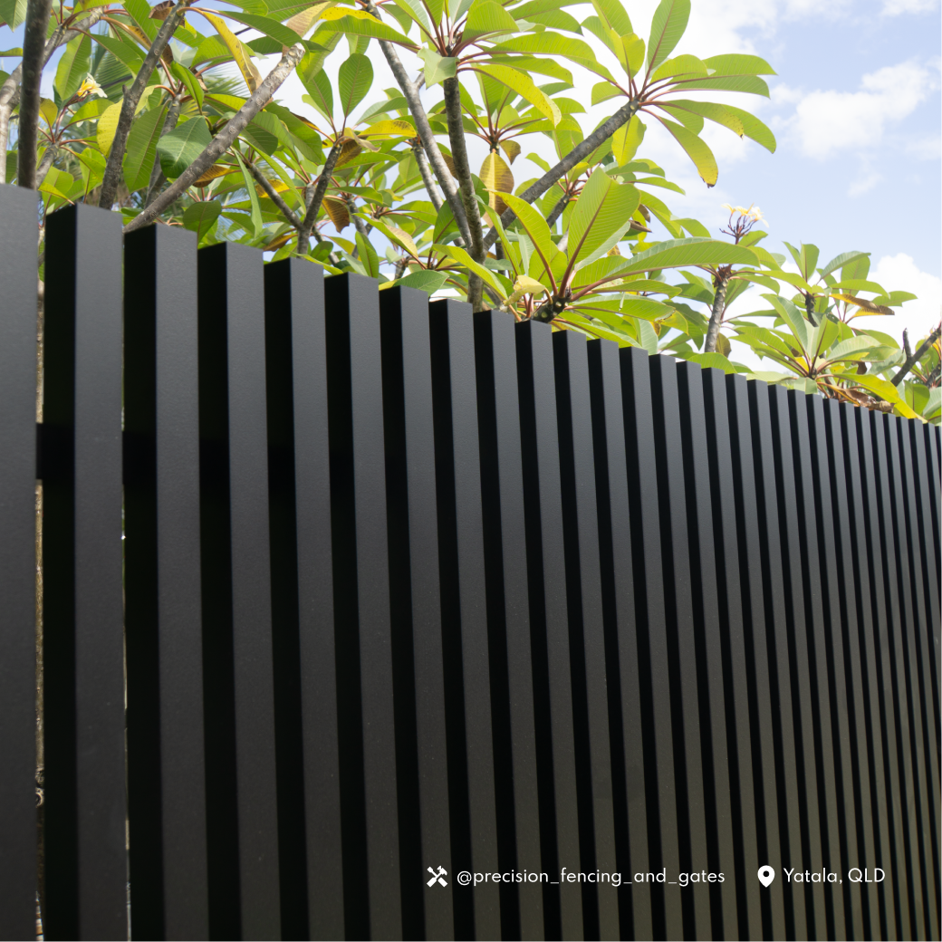 Aluminium Batten Fence Panel 2.2m Wide - Black