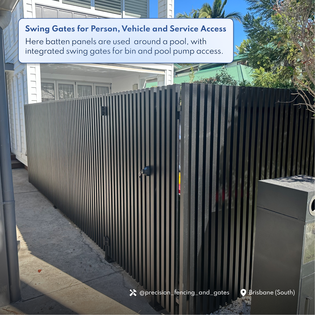 Aluminium Batten Fence Panel 2.2m Wide - Black