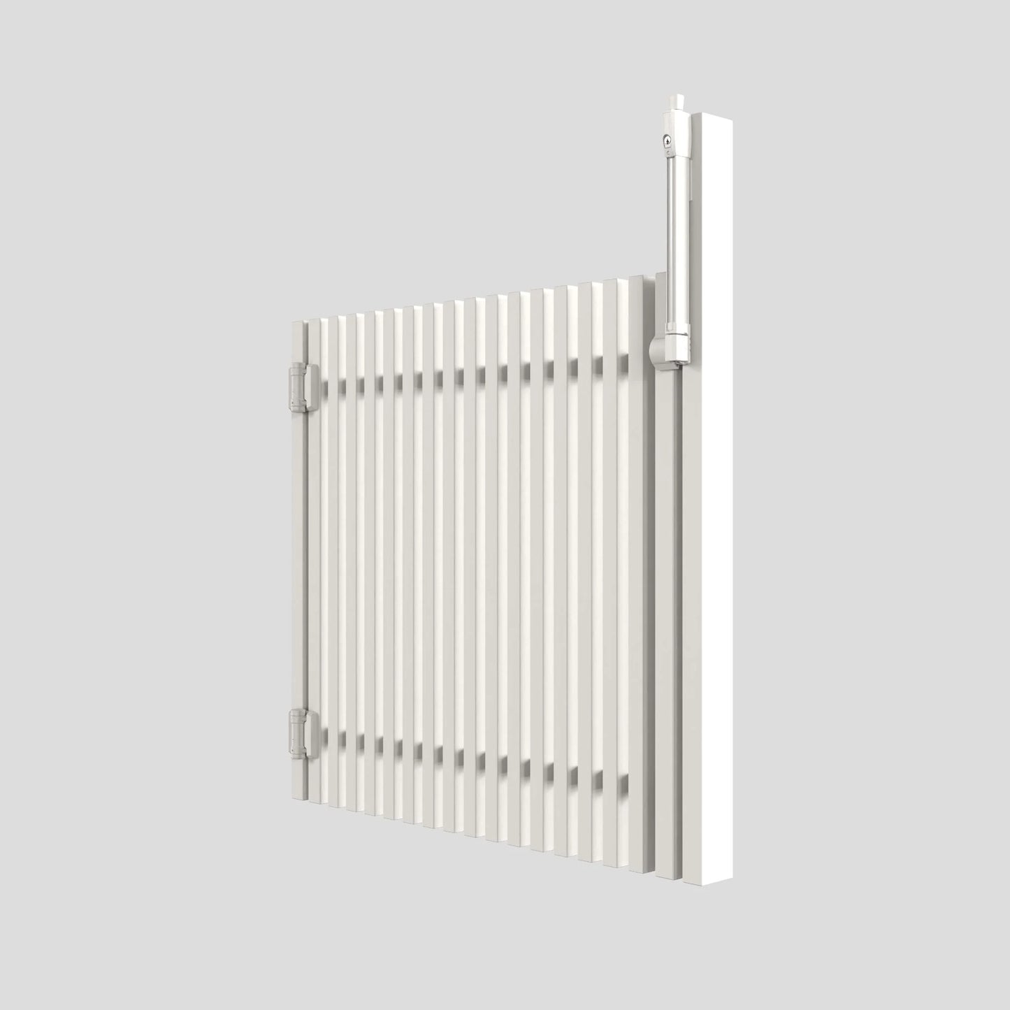 Aluminium Batten Single Gate - Natural White