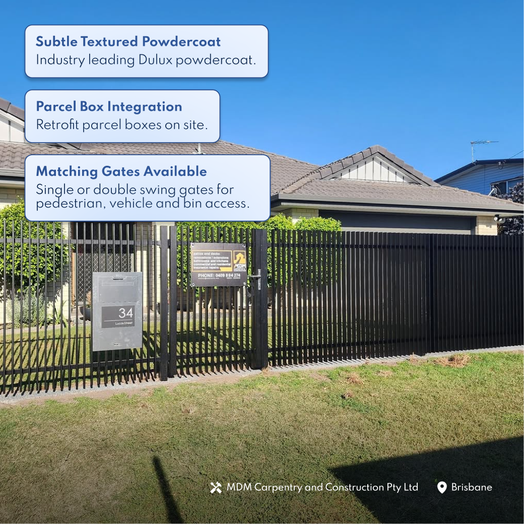 Aluminium Blade Fence Panel 2.2m Wide - Black