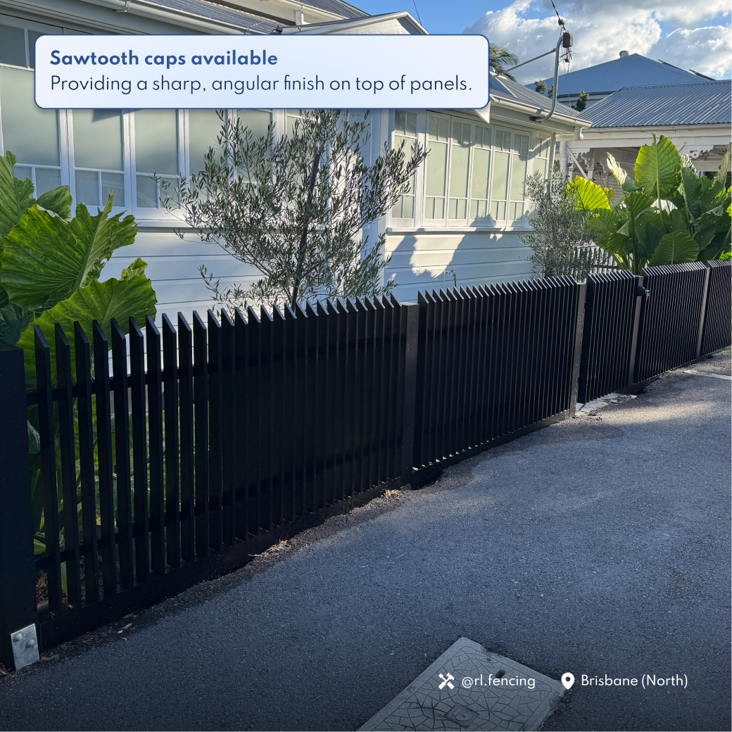 Aluminium Blade Fence Panel 2.2m Wide - Black