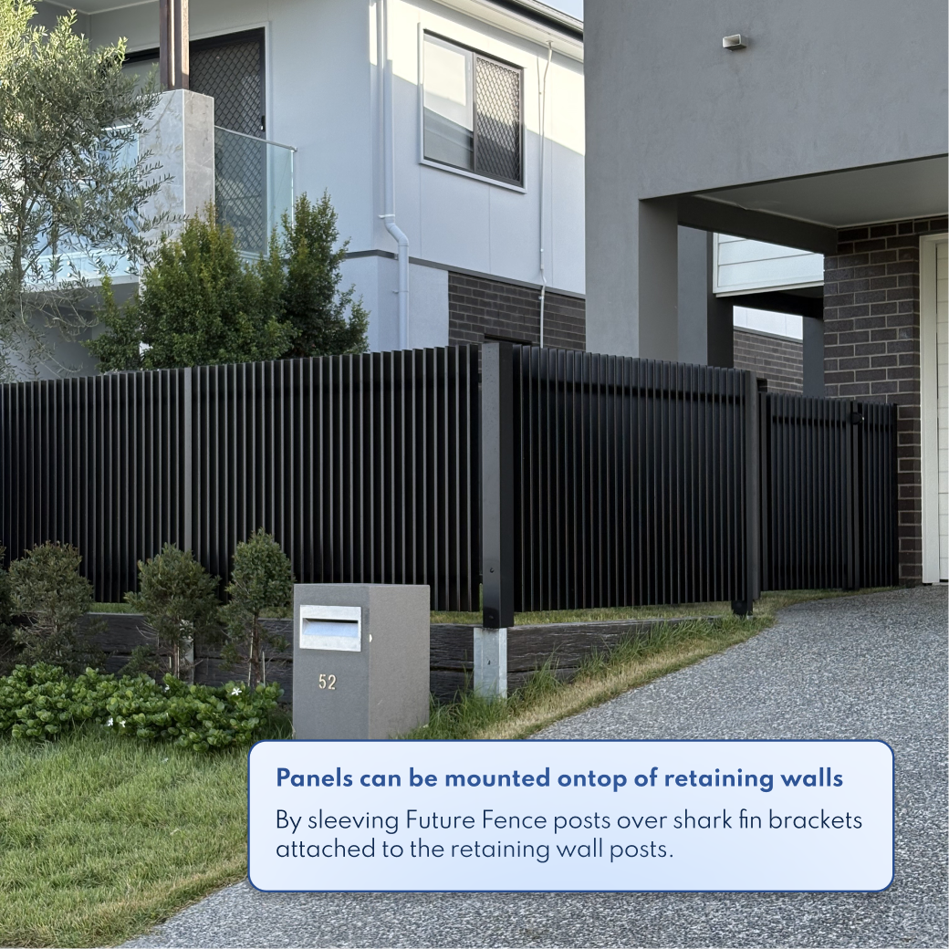 Aluminium Blade Fence Panel 2.2m Wide - Black
