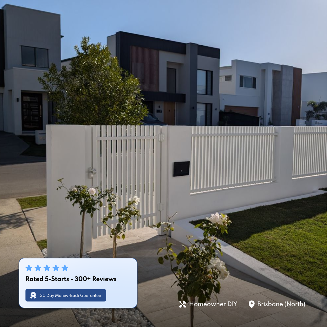 Aluminium Batten Fence Panel 2.2m Wide - Natural White