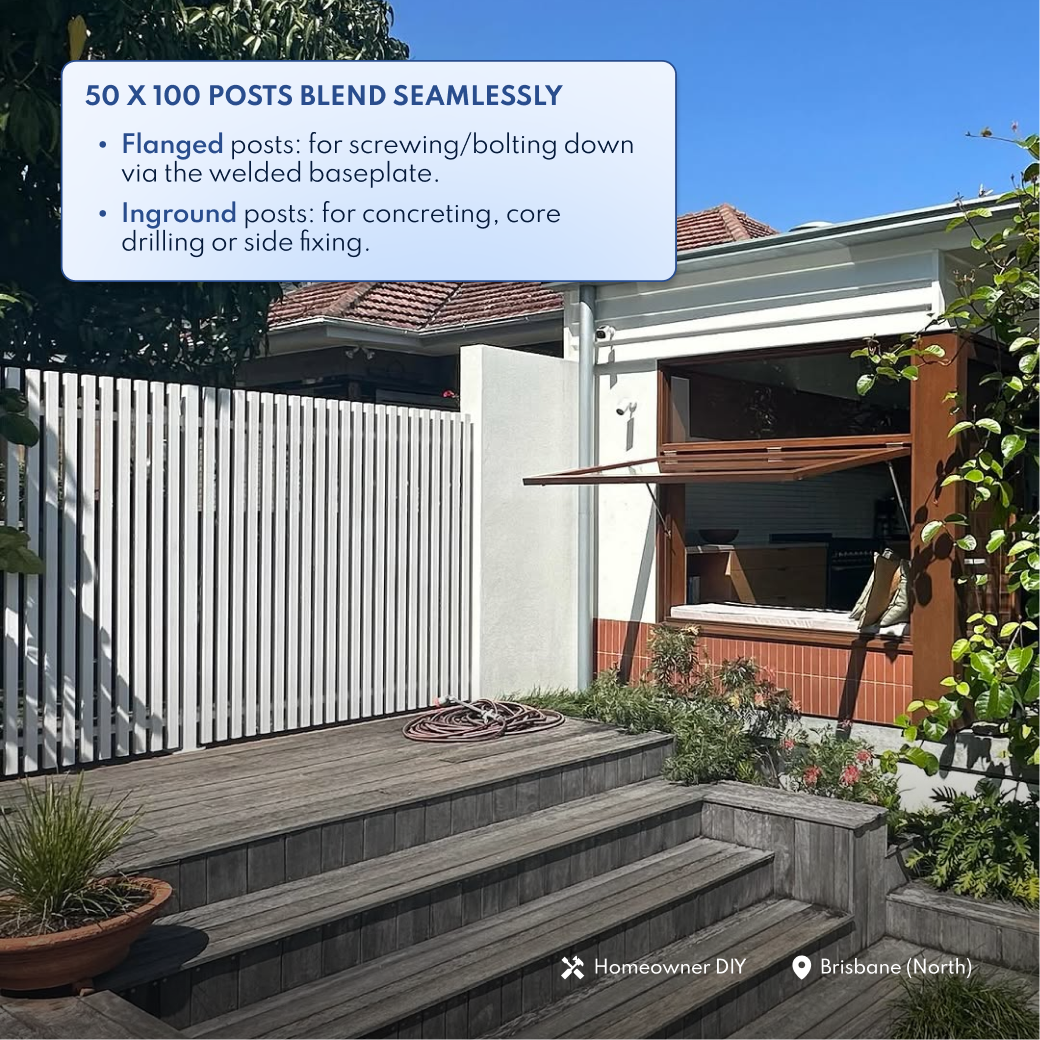 Aluminium Batten Fence Panel 2.2m Wide - Natural White